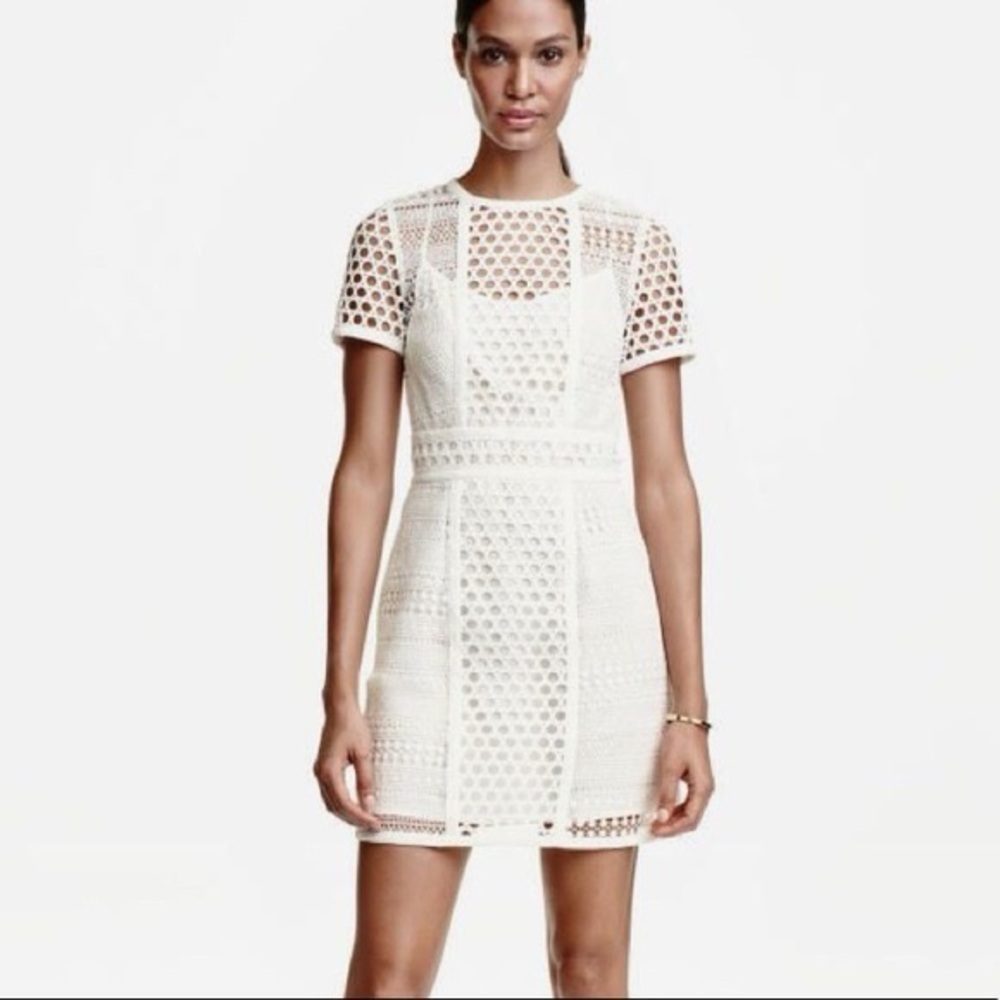 Elegant White Crochet Dress
